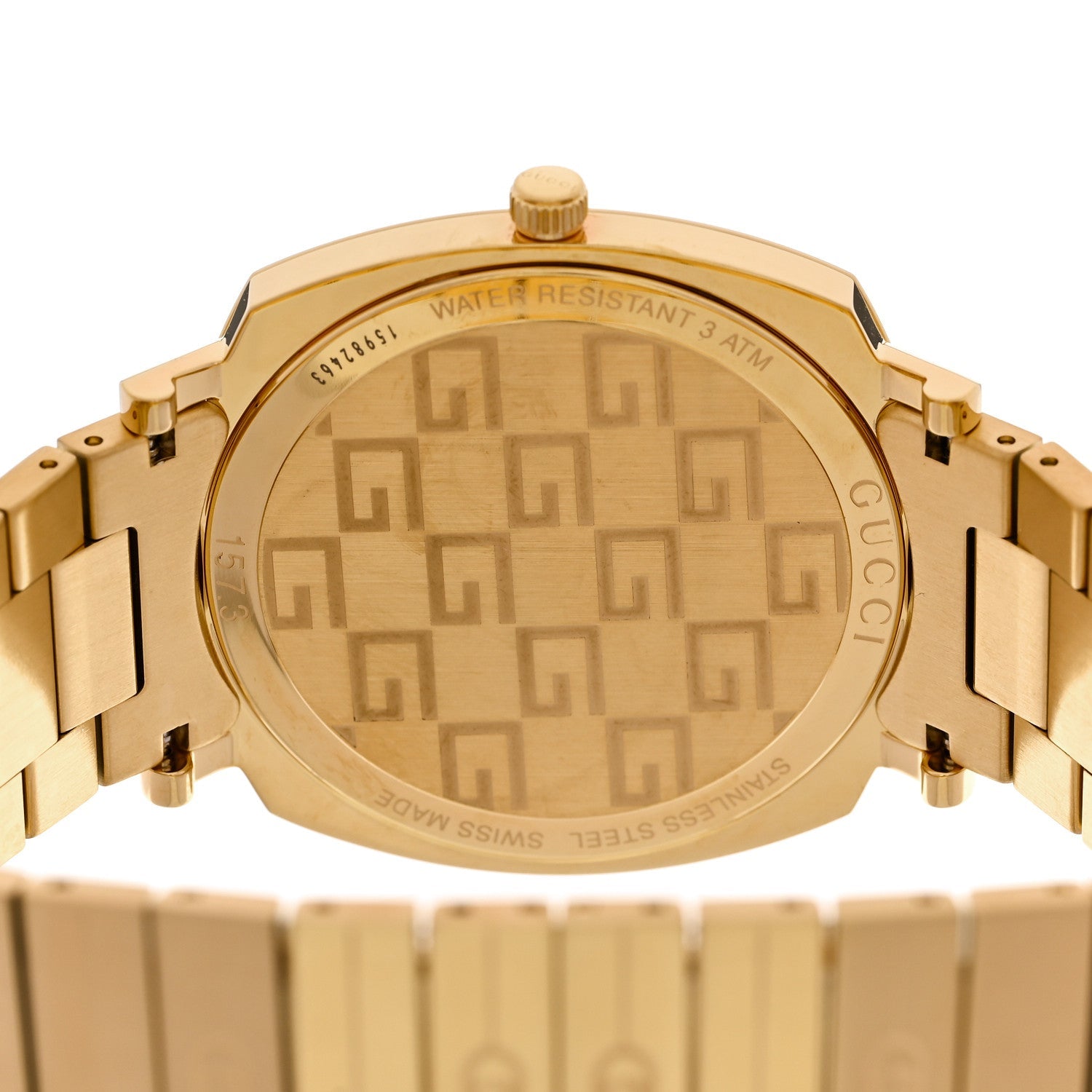 Gucci Stainless Steel 38mm Grip Quartz Watch Gold