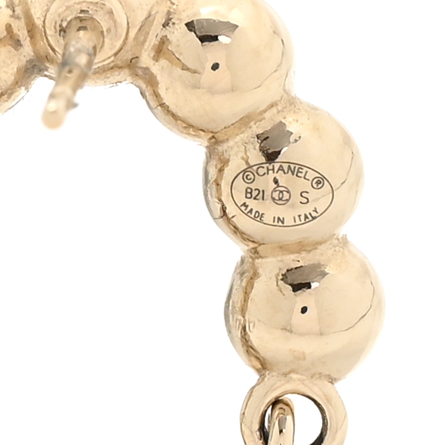 Chanel Pearl Quilted CC Flap Bag Earrings Gold