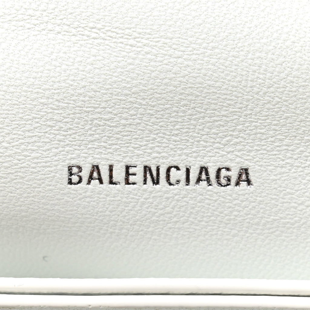 Balenciaga Crushed Calfskin Quilted Small Crush Chain Bag Optic White