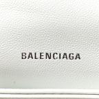 Balenciaga Crushed Calfskin Quilted Small Crush Chain Bag Optic White