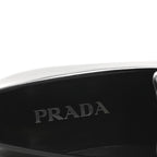 Prada Brushed Calfskin Metal Triangle Logo 20mm Loafers 36.5 Black