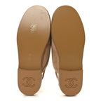 Chanel Suede Calfskin CC Slingback Loafers 35 Dark Beige