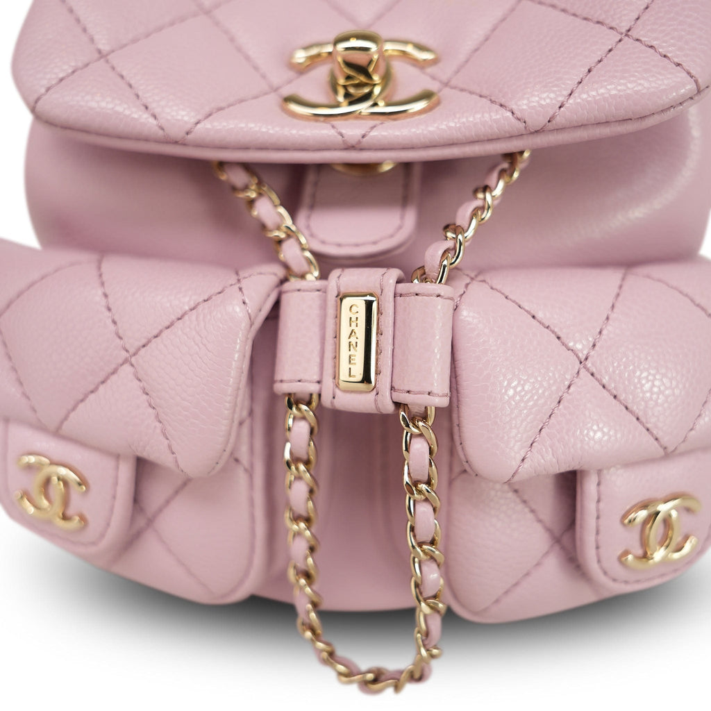Chanel Light Pink Caviar Quilted Mini Duma Backpack