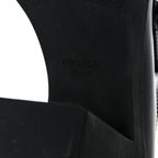 Prada Spazzolato Metal Triangle Logo 85mm Loafers 40 Black