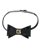 Gucci Patent G Bow Choker Necklace Black Gold