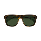 Saint Laurent Sunglasses Square Full Rim, Dark Havana/Transparent Frame and  Lens SL558002