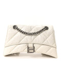 Balenciaga Crushed Calfskin Quilted Small Crush Chain Bag Optic White
