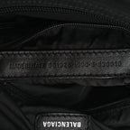Balenciaga Recycled Sport Nylon Logo Embroidered Wheel Sling Bag Black White