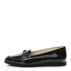 Chanel Patent CC Mocassin Loafers 38 Black
