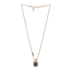 Chanel Crystal CC Square Necklace Gold