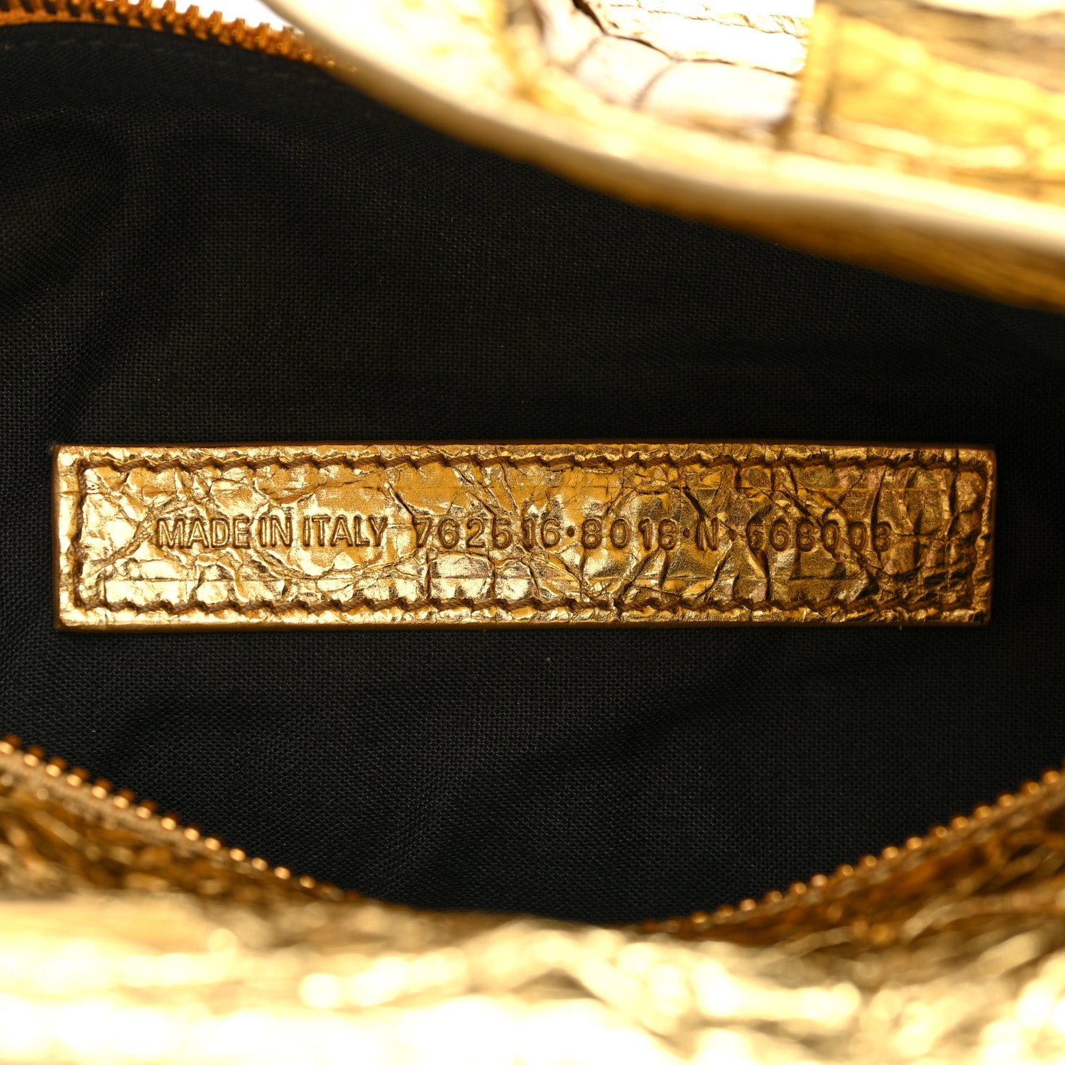 Balenciaga Metallized Agneau Arena Superbusy XS Sling Zip Shoulder Bag Gold