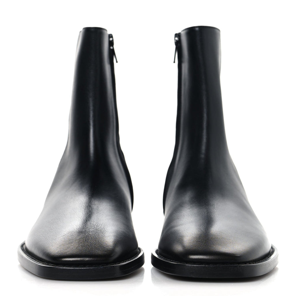 Balenciaga Calfskin Soft Rim Ankle Booties 37 Black