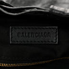 Balenciaga Crushed Calfskin Crush Medium Chain Tote  Black
