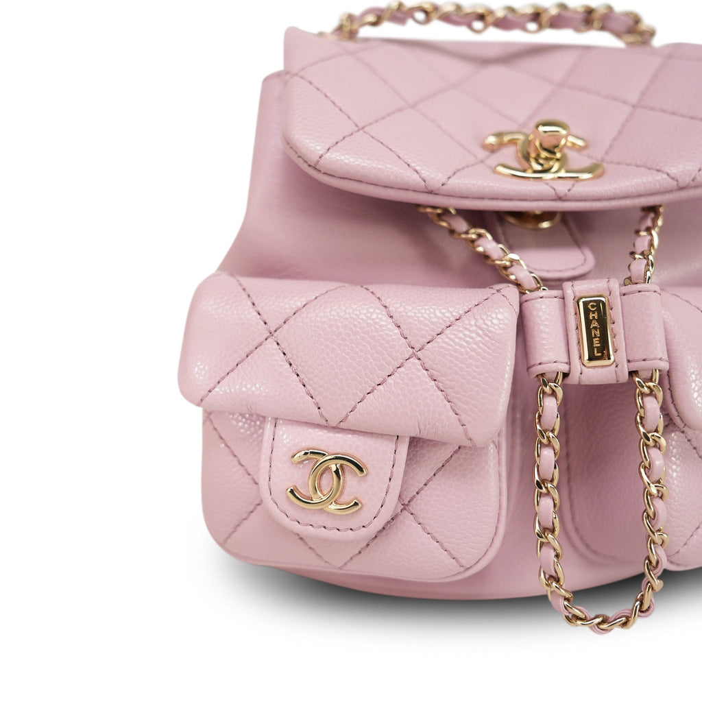 Chanel Light Pink Caviar Quilted Mini Duma Backpack