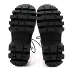 Balenciaga Calfskin Womens Bulldozer Lace Up Boots 37 Black