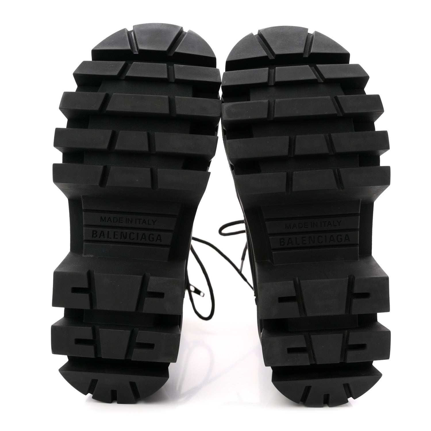 Balenciaga Calfskin Womens Bulldozer Lace Up Boots 37 Black