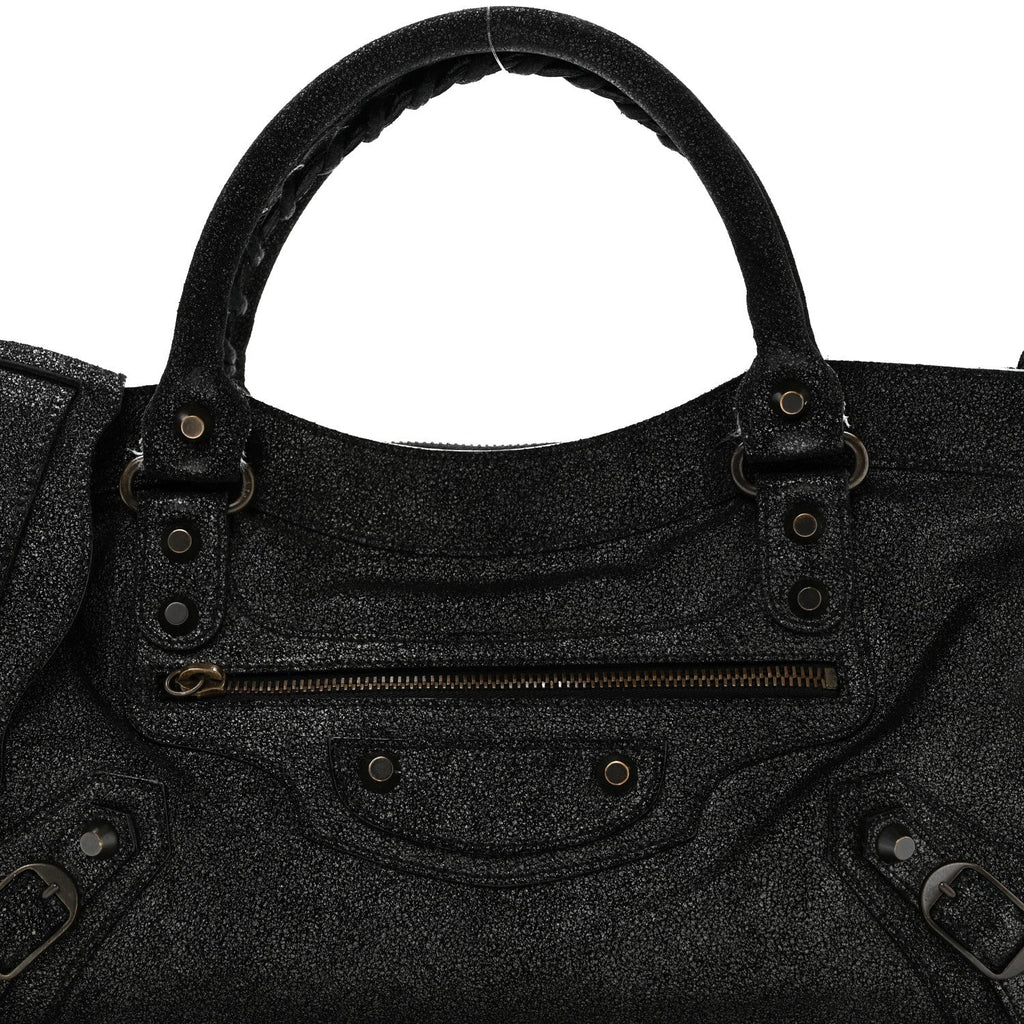 Balenciaga Craquele Calfskin Classic Hardware First Black