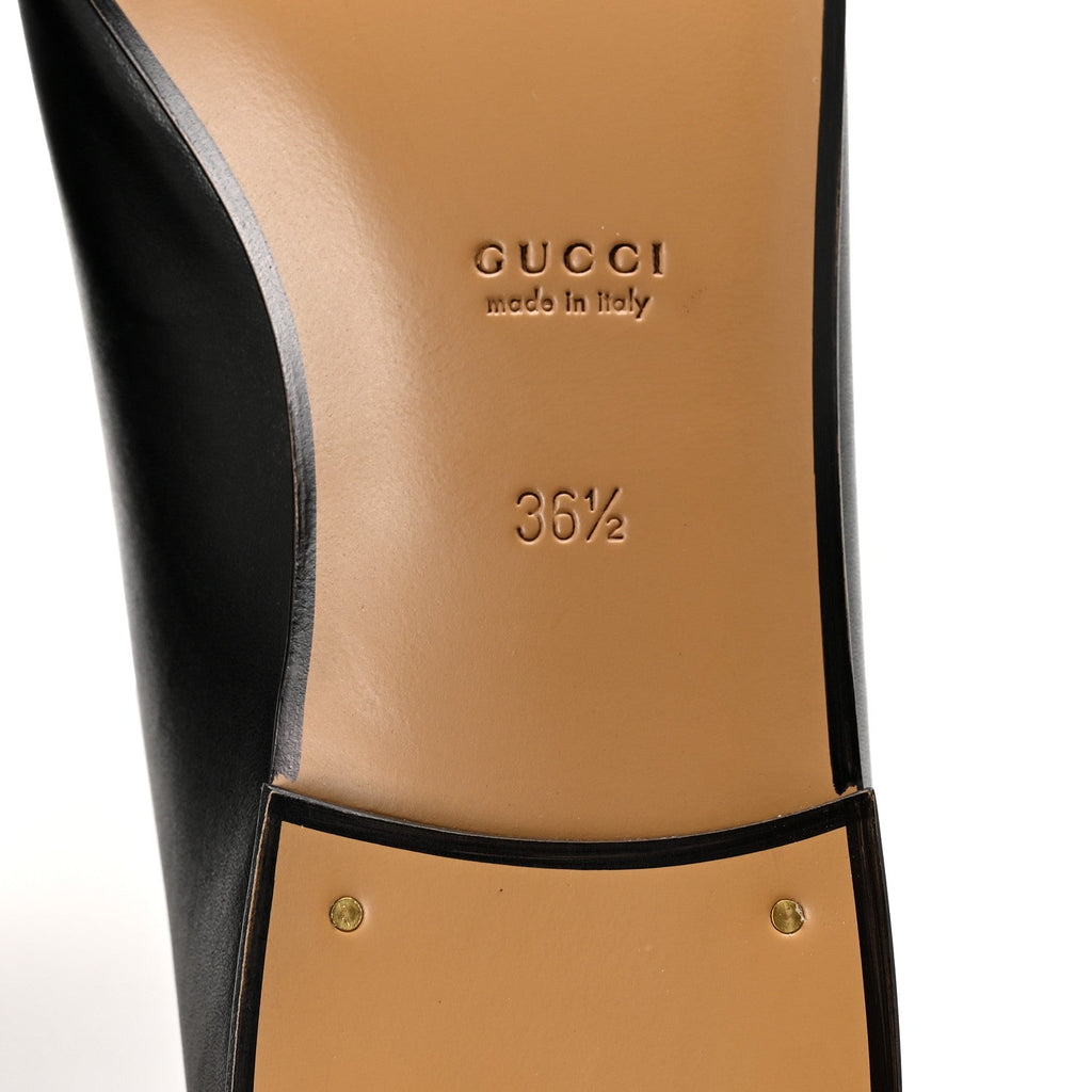 Gucci Calfskin Womens Jordaan Loafers 36.5 Black