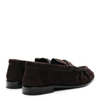 Saint Laurent Suede Le Loafer 15 Penny Slippers 37.5 Dark Chocolate