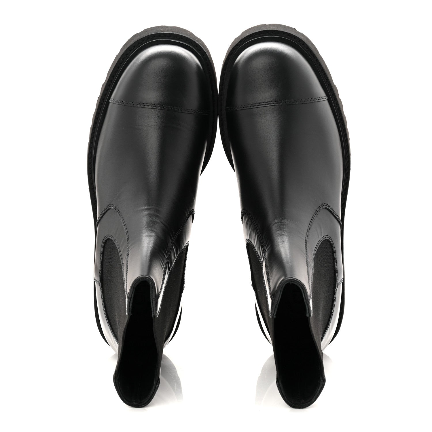 Chanel Calfskin Cap Toe CC Short Boots 39.5 Black