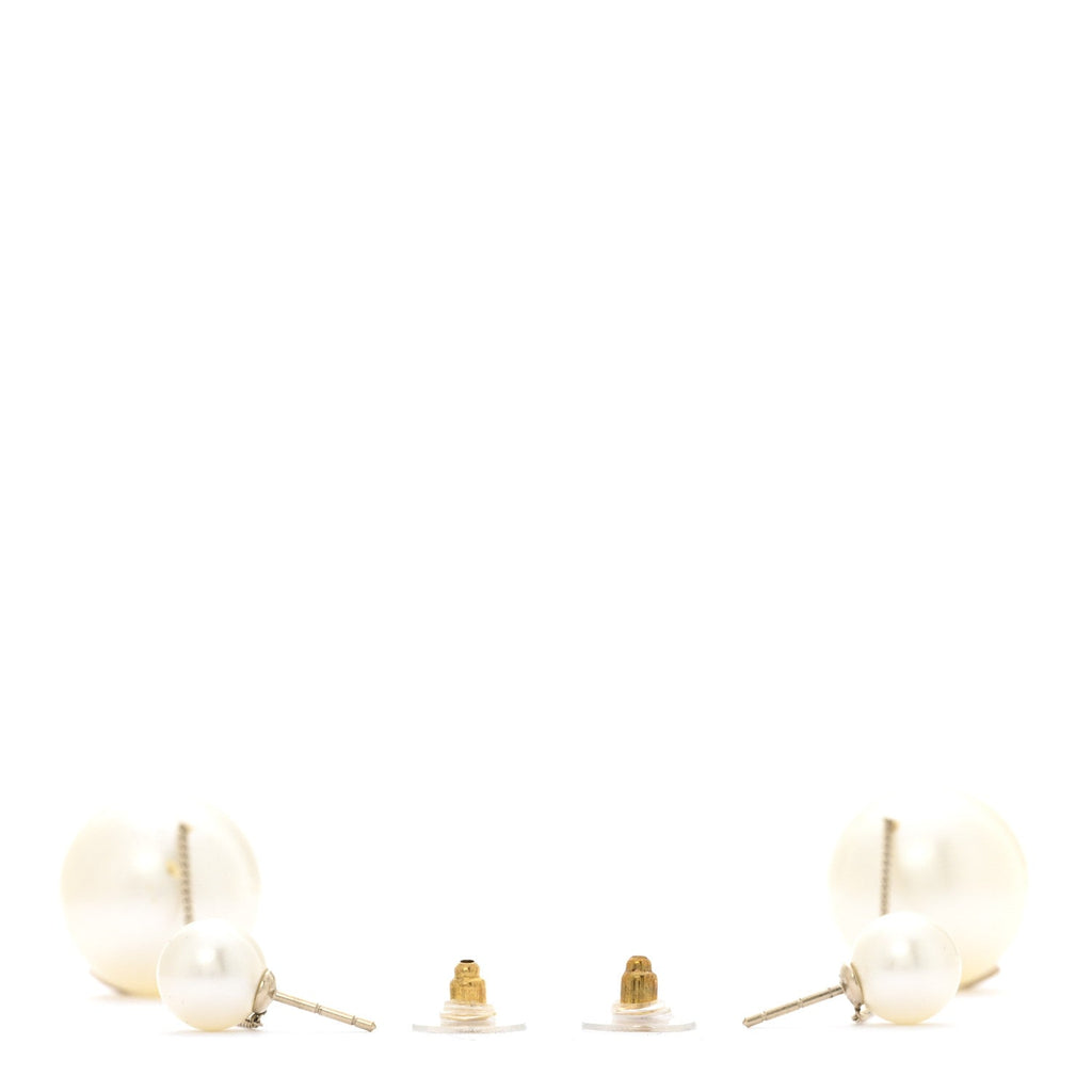Chanel Pearl CC Drop Earrings Gold
