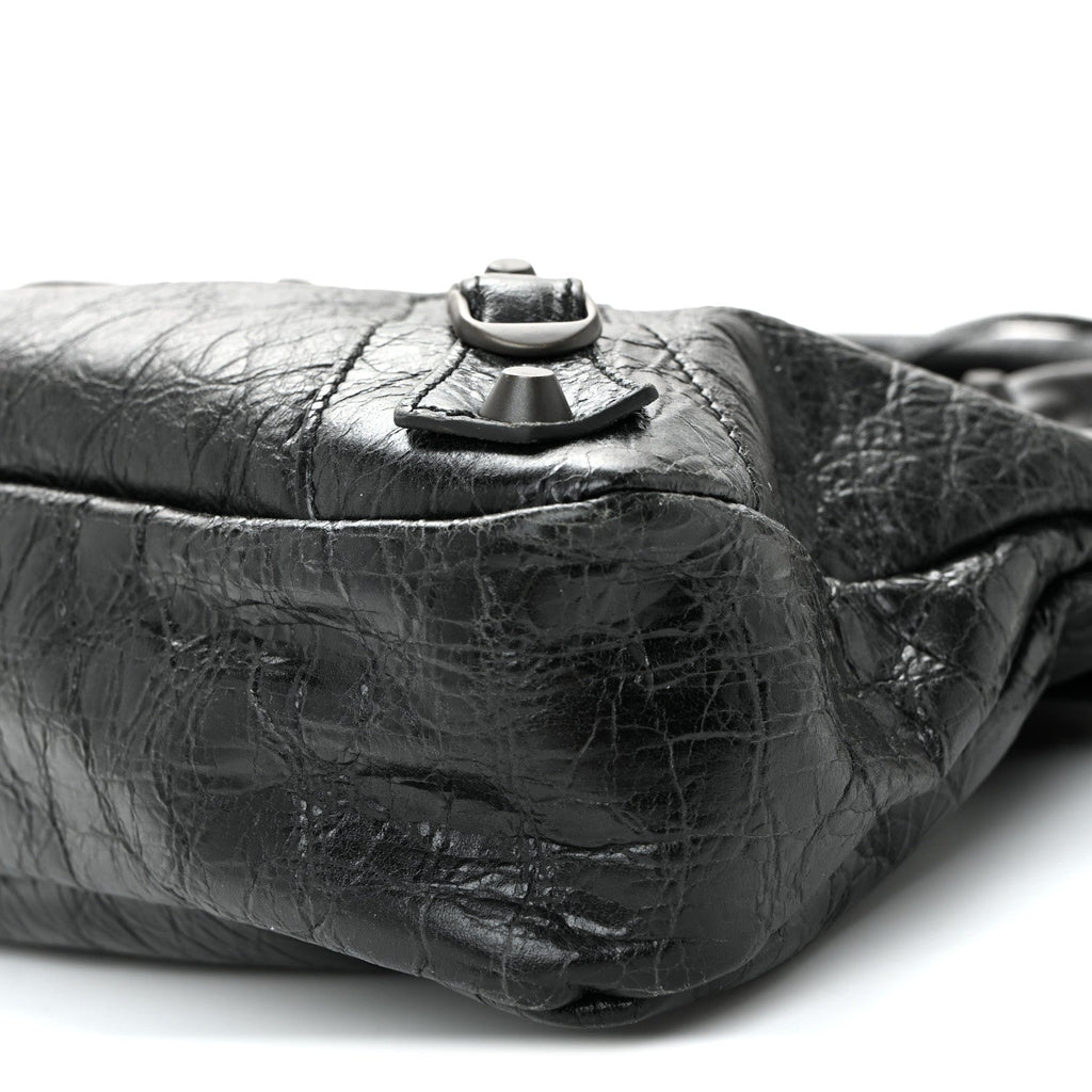 Balenciaga Agneau Arena Classic Hardware Le City First Bag Black