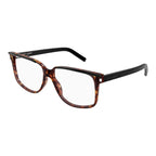 Saint Laurent Eyeglasses Square Full Rim, Black/Havana Frame and Clear Demo Lens Lens SL599OPT001