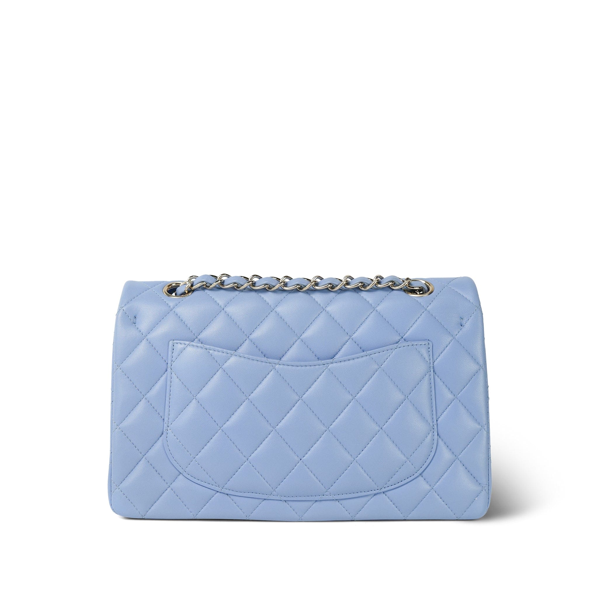 Chanel 21C Sky Blue Lambskin Quilted Classic Flap Small Light Gold Hardware