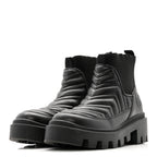 Gucci Calfskin Nappa Matelasse Frances Chelsea Boots 35.5 Black