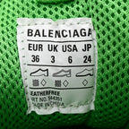 Balenciaga Fabric Mesh Clear Sole Womens Triple S Sneakers 36 Fluo Green