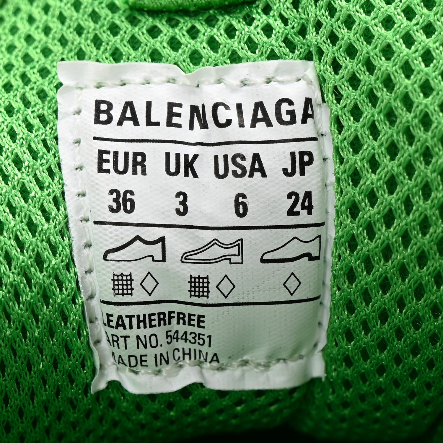 Balenciaga Fabric Mesh Clear Sole Womens Triple S Sneakers 36 Fluo Green