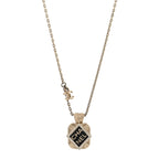 Chanel Crystal CC Square Necklace Gold
