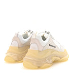 Balenciaga Fabric Mesh Clear Sole Womens Triple S Sneakers 41 White