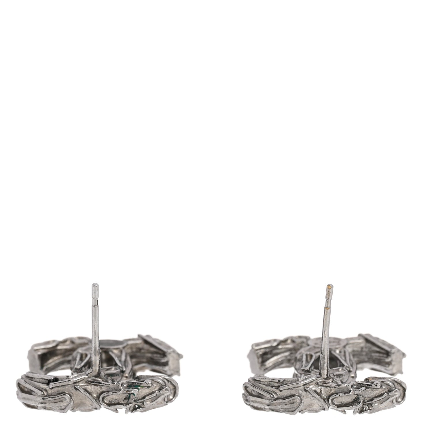 Chanel Crystal CC Earrings Silver