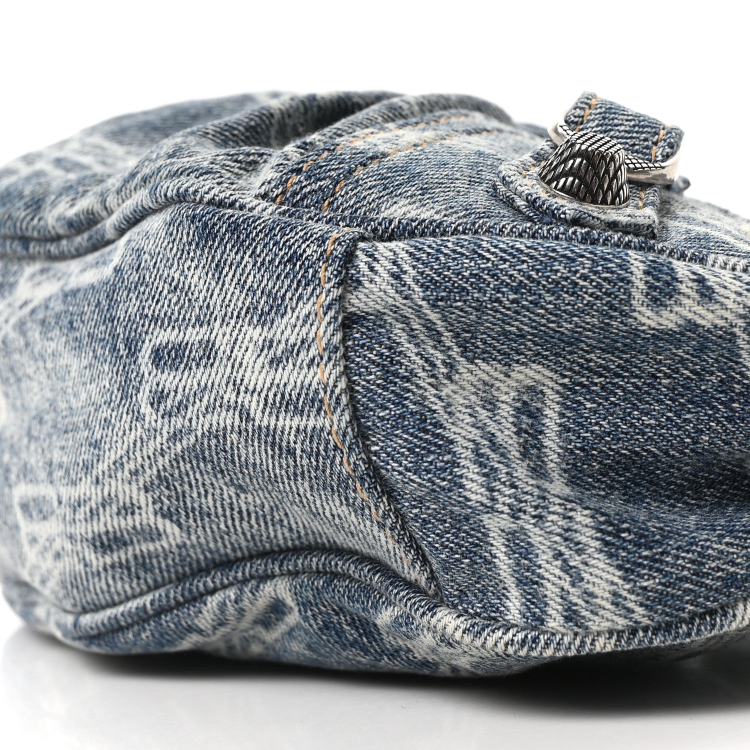 Balenciaga Bleached Denim BB Monogram Le Cagole Shoulder Bag XS Blue