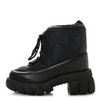 Gucci Nylon Calfskin GG Matelasse Lace Up Platform Ankle Boots 37 Black