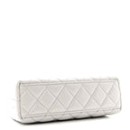 Chanel Shiny Aged Calfskin Quilted Nano Kelly Shopper Light Grey