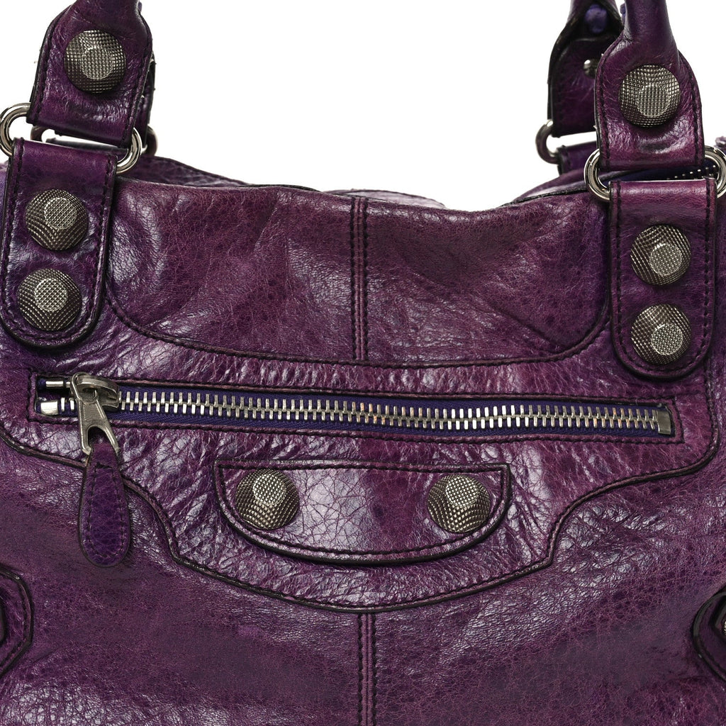 Balenciaga Agneau Giant 21 Silver Hardware Work Raisin