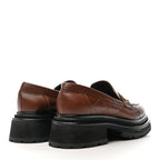 Chanel Calfskin Quilted CC Mocassin Loafers 36 Brown