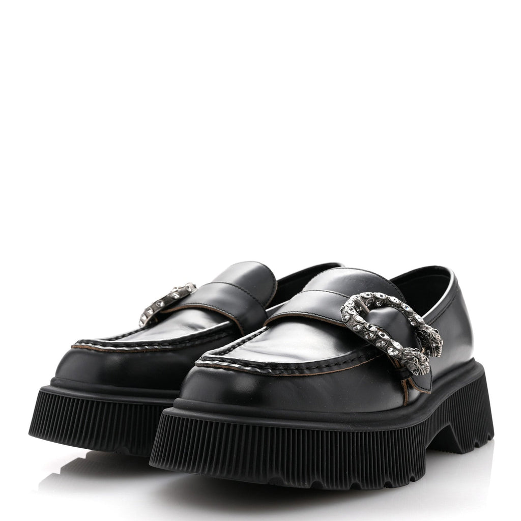 Gucci Cordovan Lux Dionysus Hunder Loafers 39.5 Black