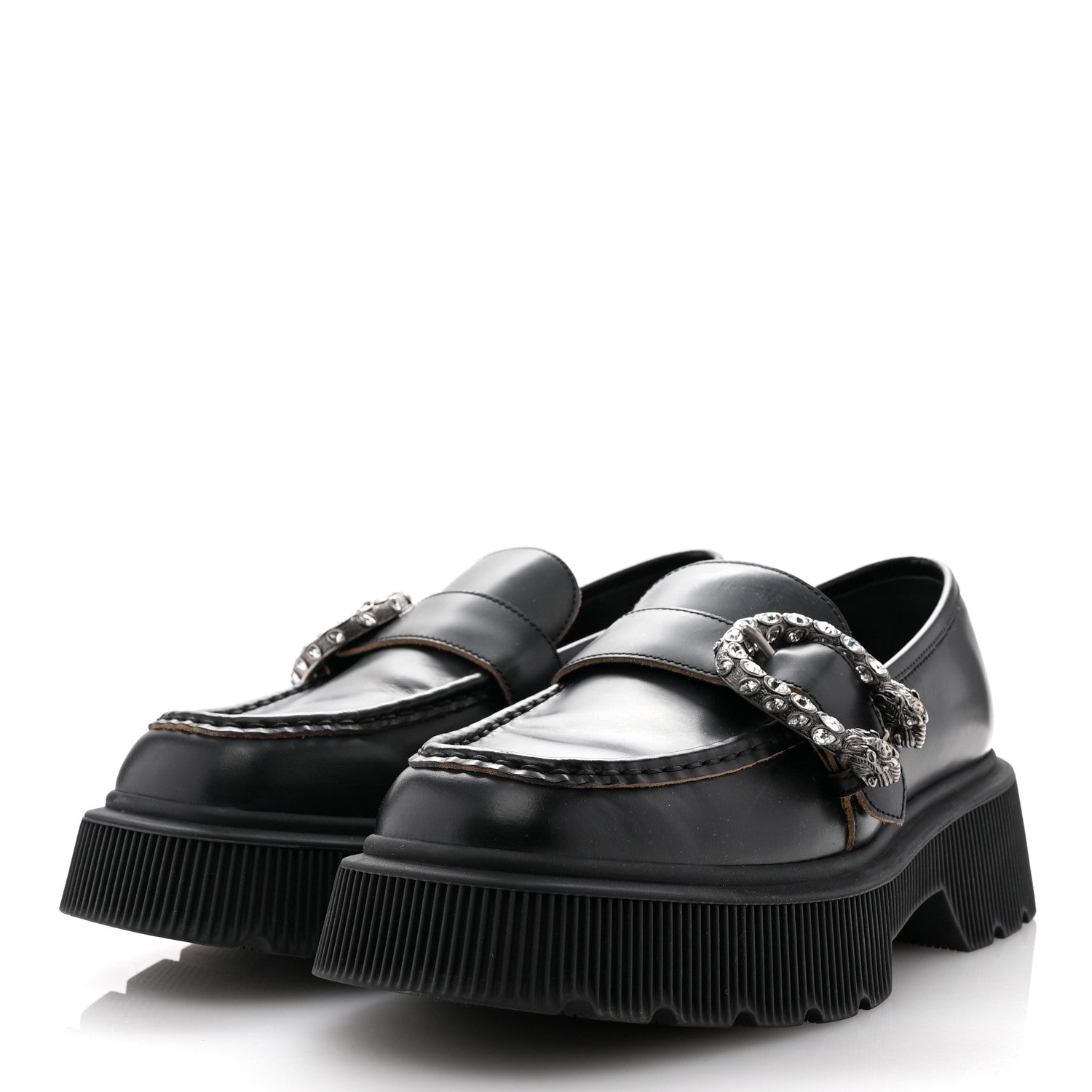 Gucci Cordovan Lux Dionysus Hunder Loafers 39.5 Black