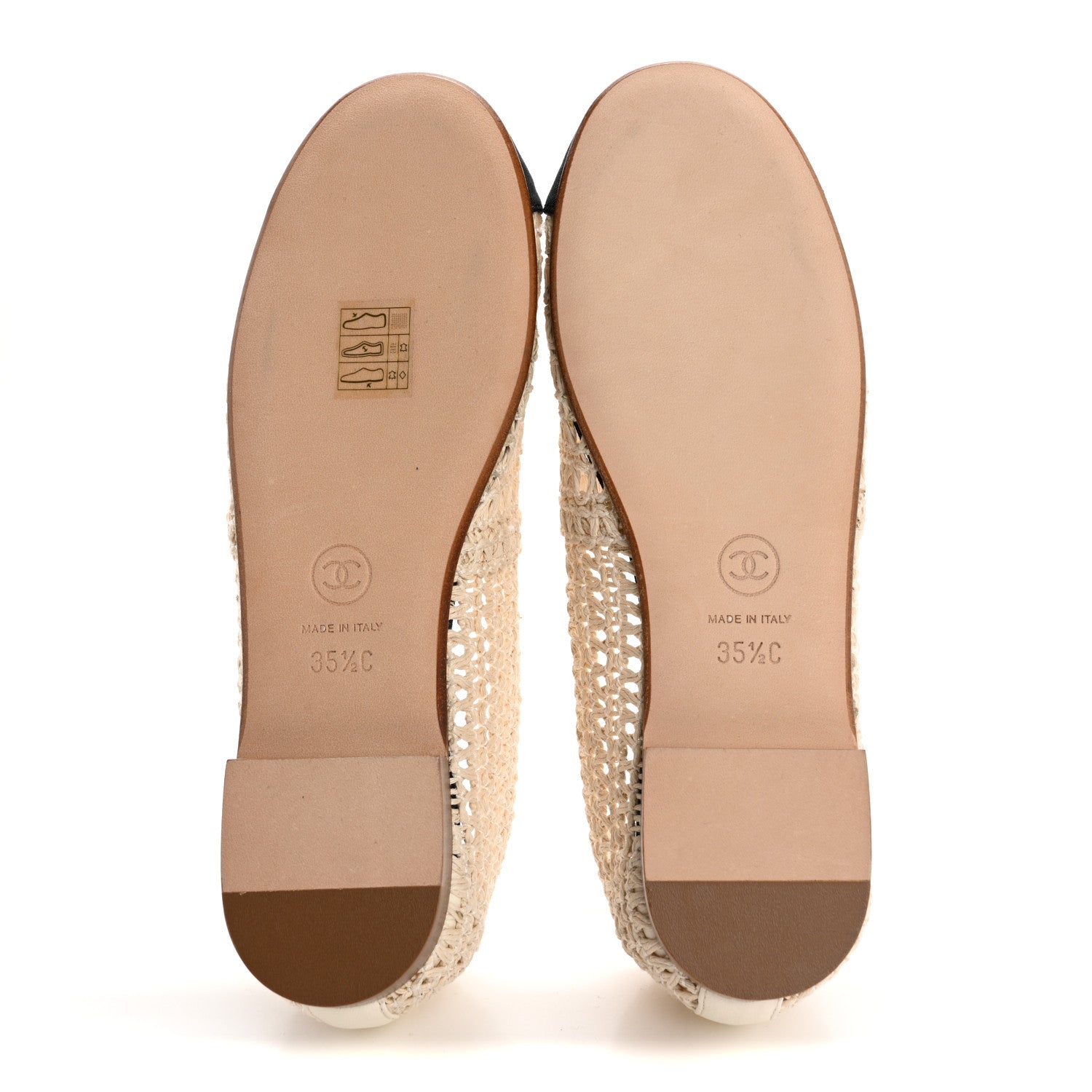 Chanel Knit Grosgrain Cap Toe CC Moccasin Loafers 35.5 Ivory Black