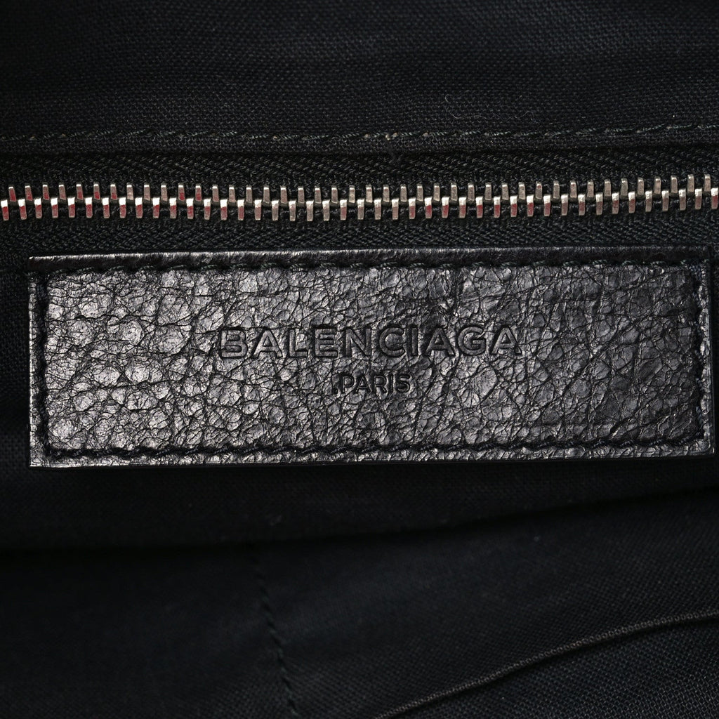 Balenciaga Agneau Classic Silver Hardware Weekender Black
