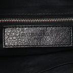 Balenciaga Agneau Classic Silver Hardware Weekender Black