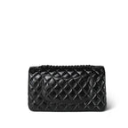 Chanel So Black Shiny Crumpled Calfskin Quilted Medium Classic Flap