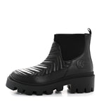Gucci Calfskin Nappa Matelasse Frances Chelsea Boots 41 Black