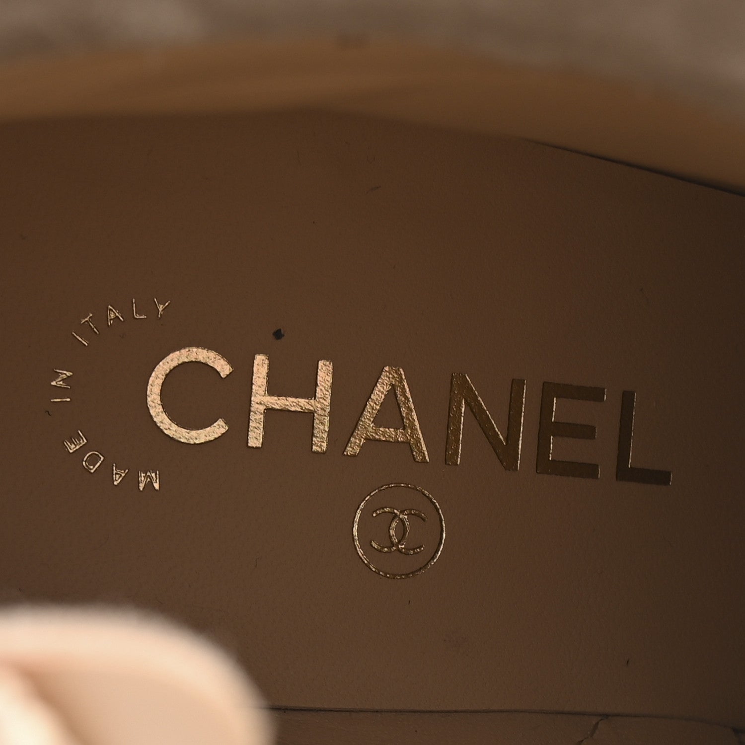 Chanel Calfskin Cap Toe Chain Short Boots 41 Beige