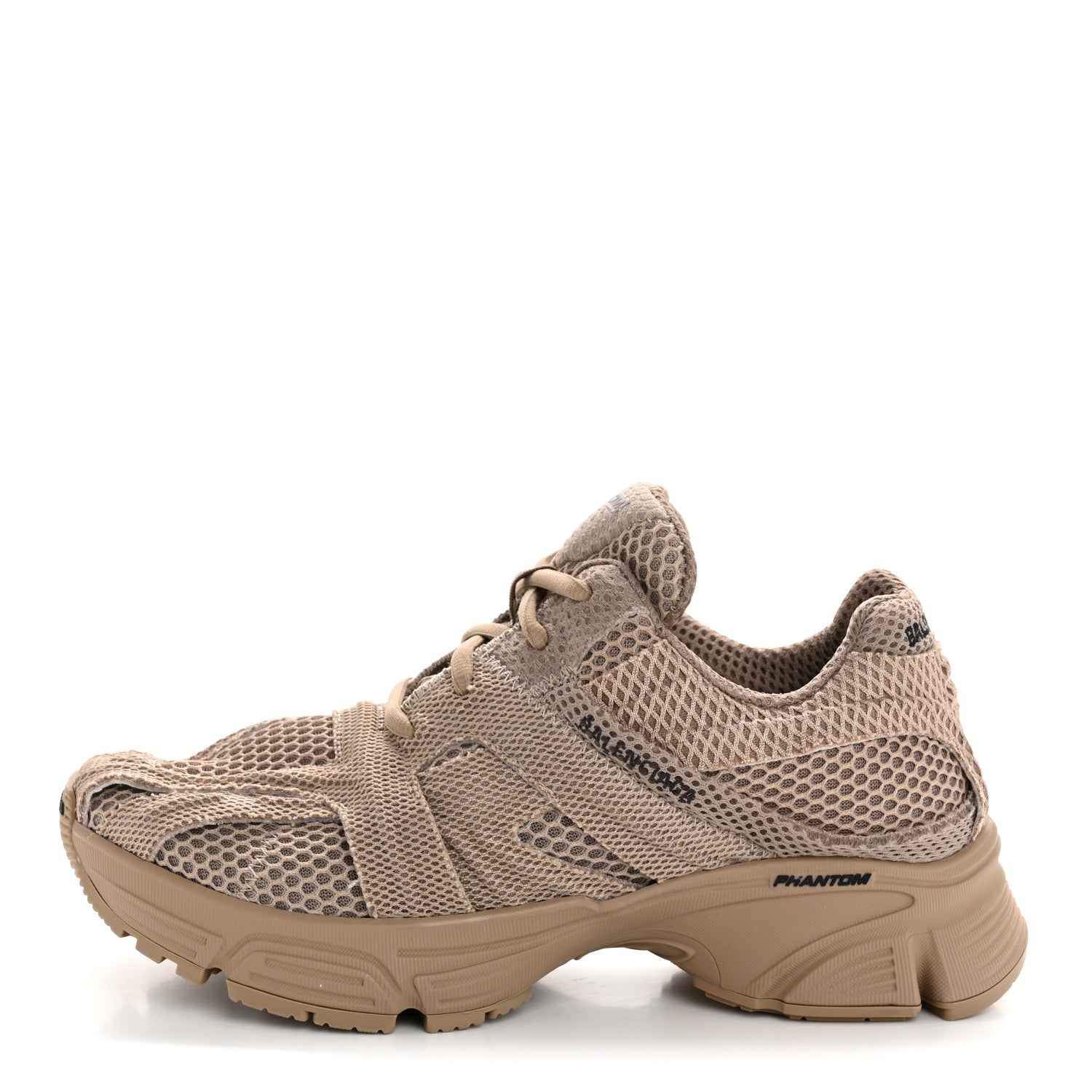 Balenciaga Fabric Mesh Womens Phantom Sneakers 37 Dark Beige