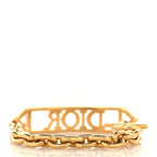 Christian Dior Metal Crystal Logo ID Chain Bracelet Gold
