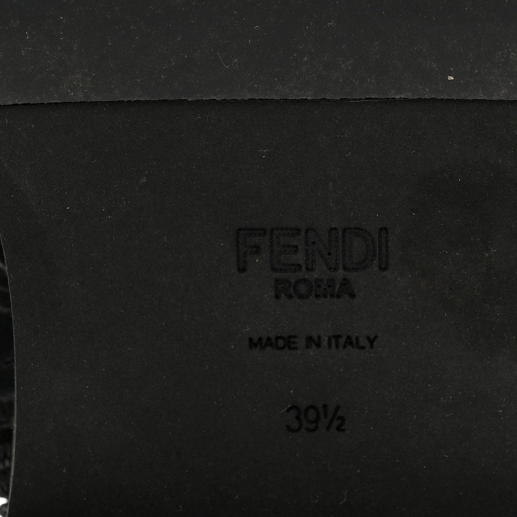 Fendi Nappa FF Embossed Womens Biker Boots 39.5 Black